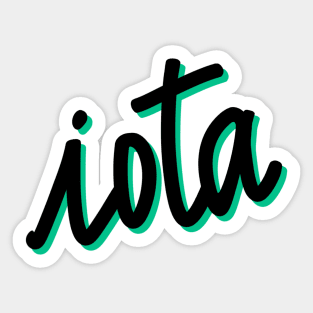 Greek Alphabet: iota (black-green) Sticker